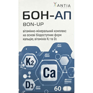 Бон-ап таблетки способствует поддержанию нормального состояния костей, зубов, ногтей, волос, кожи, поддержанию нормальной функции мышц банка 60 шт