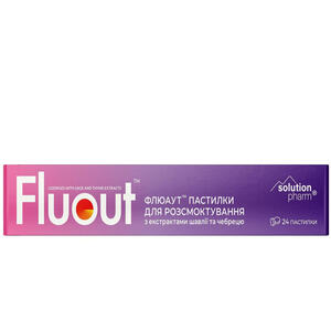 Флюаут пастилки для розсмоктування з екстрактами шавлії та чебрецю 2 блістери по 12 шт