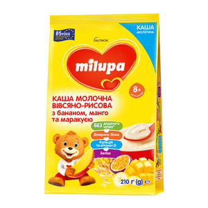 Каша молочная Нутриция Milupa (Милупа) Овсяно-рисовая с бананом, манго и маракуйей для детей с 8 месяцев 210 г