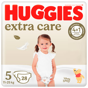 Підгузки для дітей HUGGIES (Хагіс) Extra Care (Екстра Кейр) 5 від 11 до 25 кг 28 шт