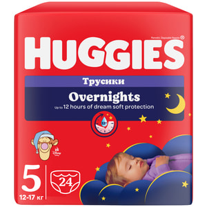 Підгузки-трусики для дітей HUGGIES (Хагіс) Pants (Пентс) Overnights 5 от 12 до 17 кг 24 шт