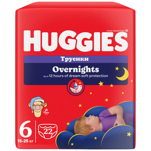 Підгузки-трусики для дітей HUGGIES (Хагіс) Pants (Пентс) Overnights 6 от 15 до 25 кг 22 шт