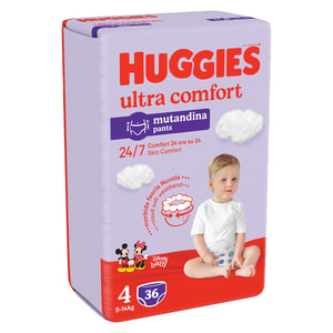 Підгузки-трусики для дітей HUGGIES (Хагіс) Ultra Comfort (Ультра комфорт) унісекс 4 від 9 до 14 кг 36 шт