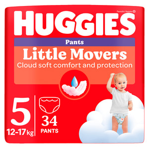 Подгузники-трусики для детей HUGGIES (Хаггис) Unisex унисекс 5 от 12 до 17 кг 34 шт