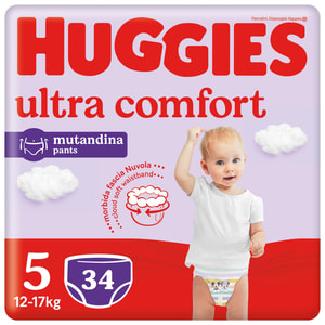 Підгузки-трусики для дітей HUGGIES (Хагіс) Ultra Comfort (Ультра комфорт) унісекс 5 від 12 до 17 кг 34 шт