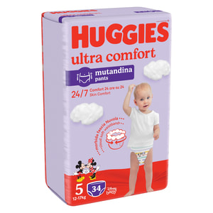 Підгузки-трусики для дітей HUGGIES (Хагіс) Ultra Comfort (Ультра комфорт) унісекс 5 від 12 до 17 кг 34 шт
