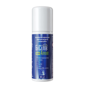 БіСілв Алое спрей абсорбуючий мінеральний порошок з 2,5 % іонного срібла та алое вера ранозаживляючий флакон 50 мл