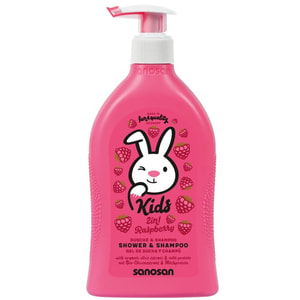 Шампунь-гель для купания SANOSAN Kids (Саносан Кидс) 2 в 1 детский Малина 400 мл