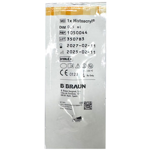 Клей тканинний Histoacryl (Гістоакрил) Braun (Браун) 1050044 колір синій в ампулах по 0,5 мл 10 шт