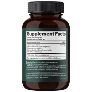 Їжовик гребінчастий MIND SHI (Майн Ші) Lion's Mane Mushroom 1000 мг капсули для підтримки когнітивних функцій, пам’яті флакон 60 шт