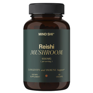 Рейші MIND SHI (Майн Ші) Reishi Mushrooms 1000 мг капсули для зміцнення імунної системи, зменшенню стресу та тривожності флакон 60 шт