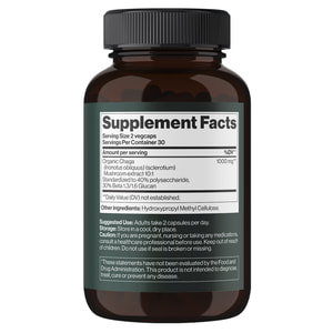 Чага MIND SHI (Майн Ші) Chaga Mushroom 1000 мг капсули для зміцнення імунної системи, підтримки антиоксидантного захисту флакон 60 шт