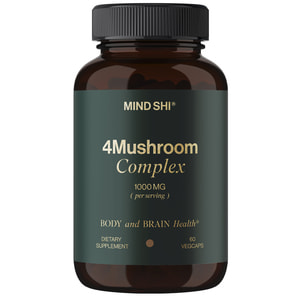 Комплекс 4 грибов MIND SHI (Майн Ши) 4Mushroom Complex 1000 мг капсулы для поддержания работы нервной системы флакон 60 шт