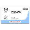 Шовный материал нерассасывающийся  Prolene (Пролен) размер USP 6-0, 2 колющие иглы 9 мм, 3/8 круга, длина 60 см синий артикул 8805H
