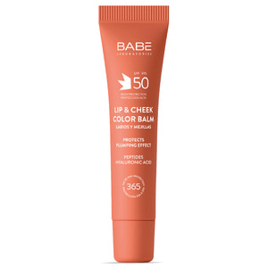 Бальзам-тінт для губ та щік BABE LABORATORIOS (Бабе Лабораторіос) Sun Protection сонцезахисний з гіалуроновою кислотою та пептидами nude SPF 50 20 мл