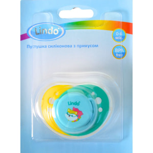 Пустышка LINDO (Линдо) артикул А 32/0-6 силиконовая с прикусом от 0 до 6-ти месяцев 1 шт