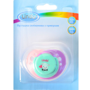 Пустышка LINDO (Линдо) артикул А 32/12+ силиконовая с прикусом от 12-ти месяцев 1 шт