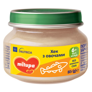 Пюре рыбно-овощное Нутриция Milupa (Милупа) Хек с овощами для детского питания от 6 месяцев 80 г