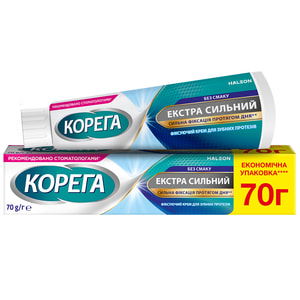 Крем фиксирующий для зубных протезов Корега Экстра сильный Без вкуса 70 г