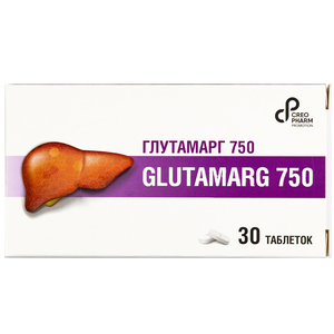 Глутамарг 750 таблетки для нормализации функционирования печени и выведения токсичных веществ из организма 3 блистера по 10 шт