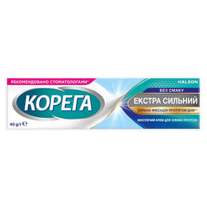 Крем фиксирующий для зубных протезов Корега Экстра сильный Без вкуса 40 г
