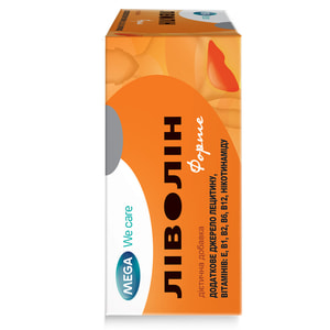 Ліволін форте додаткове джерело лецитину, вітамінів Е, В1, В2, В6, В12 капсули 3 блістери по 10 шт