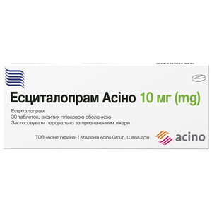 Эсциталопрам Асино табл. п/о 10мг №30