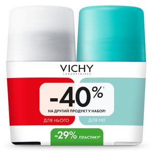 Набор VICHY (Виши) Бом Дезодорант женский + мужской 48 часов 2025