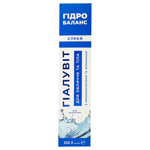 Гіалувіт Гідро баланс спрей для обличчя та тіла з амінокислотами та вітамінами балон аерозольний 200 мл