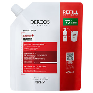 Шампунь для волосся VICHY (Віши) Деркос Енерджі+ тонізуючий з амінексилом та ніацинамідом для боротьби з випадінням волосся рефіл 400 мл