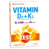 Купити Вітаміни ZEST (Зест) додаткове джерело Vitamin D3 (Вітамін D3) 4000 + Витамин К2 капсули желатинові 2 блістери по 15 шт Вітаміни ZEST (Зест) додаткове джерело Vitamin D3 (Вітамін D3) 4000 + Витамин К2 капсули желатинові 2 блістери по 15 шт