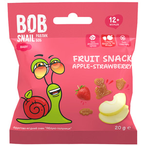 Снэки детские натуральные Bob Snail (Боб Снеил) Улитка Боб Яблоко-клубника 20 г