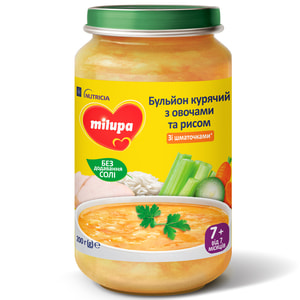 Суп дитячий Нутриція Milupa (Мілупа) Бульйон курячий з овочами та рисом з 7 місяців 200 г