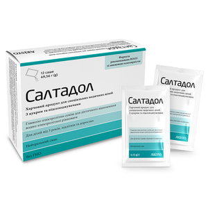 Салтадол для восстановления водно-электролитного баланса в случае диареи и риска обезвоживания порошок в саше по 4,13 г 12 шт