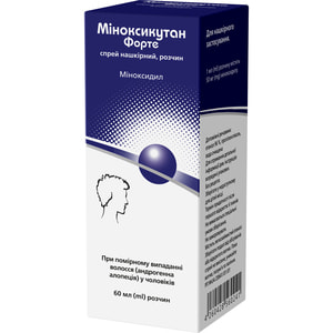 Міноксикутан Форте спрей нашкір. р-н 50мг/мл фл. 60мл