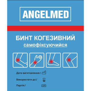 Бинт медичний самофіксуючий Angelmed (АнгелМед) когезивний еластичний (тканий) розмір 6 см х 4 м 1 шт