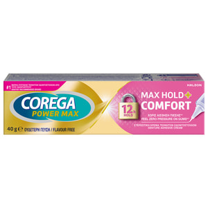 Крем для фиксации зубных протезов Корега Макс Фиксация + комфорт без вкуса 40 г ИМН