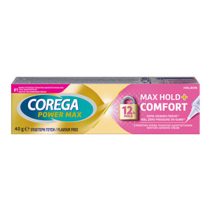 Фиксирующий крем для зубных протезов Корега МАКС Фиксация и комфорт без вкуса 40 г