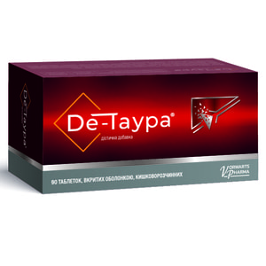 Де-таура для підтримки функції печінки, жовчовивідних шляхів та жовчного міхура таблетки по 250 мг 6 блістерів по 15 шт