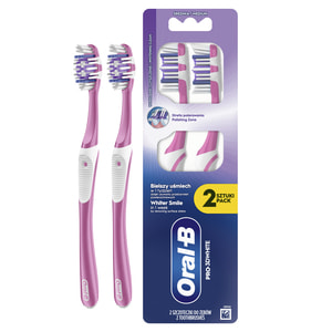 Зубная щетка ORAL-B (Орал-би) Pro 3D White (Про 3Д Вайт) Отбеливание 40 средней жесткости 2 шт