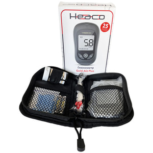 Система для самостійного контролю рівня глюкози в крові (глюкометр) HEACO (Синкейр) Gold AQ Plus