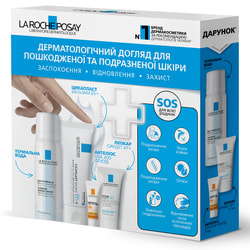 Набір La Roche-Posay (Ля Рош-Позе) SOS для всієї родини для пошкодженої та подразненої шкіри Цикапласт бальзам Б5 40мл + вода термальна 50мл+3мл+15 мл