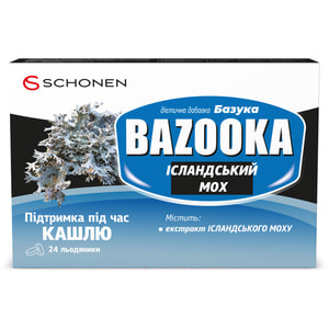 Базука Ісландський мох льодяники підтримка під час кашлю 2 блістери по 12 шт