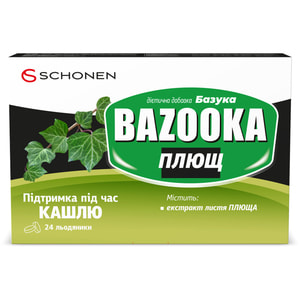 Базука Плющ льодяники підтримка під час кашлю 2 блістери по 12 шт