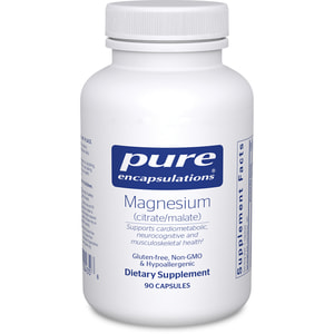 Магний цитрат/малат PURE ENCAPSULATIONS (Пьюр Энкапсулейшн) для поддержания нервной системы и улучшения сна капсулы по 120 мг флакон 90 шт