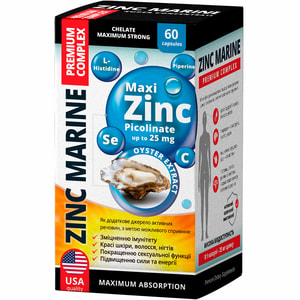 Цинк морской Премиум комплекс для укрепления иммунитета, сбалансирования нервной системы, памяти и концентрации внимания капсулы 60 шт