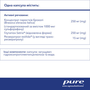 Детокс фактор NRF2 PURE ENCAPSULATIONS (Пьюр Энкапсулейшн) для антиоксидантной защиты и детоксикации организма капсулы флакон 60 шт