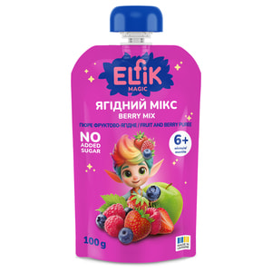 Пюре фруктово-ягідне дитяче ELFIK MAGIC (Ельфік меджик) Ягідний мікс 100 г