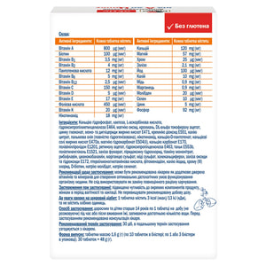 Витамины и минералы Доппельгерц Актив от А до Цинка таблетки с витамином С, витамином Д и цинком блистер 30 шт