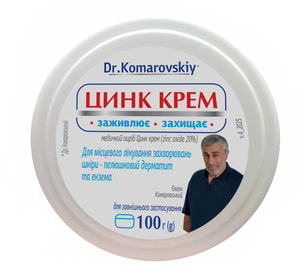 Цинк крем в банке по 100 g (г) Dr.Komarovskiy (Др.Комаровский) / Zinc cream in jar 100 g Dr Komarovskiy